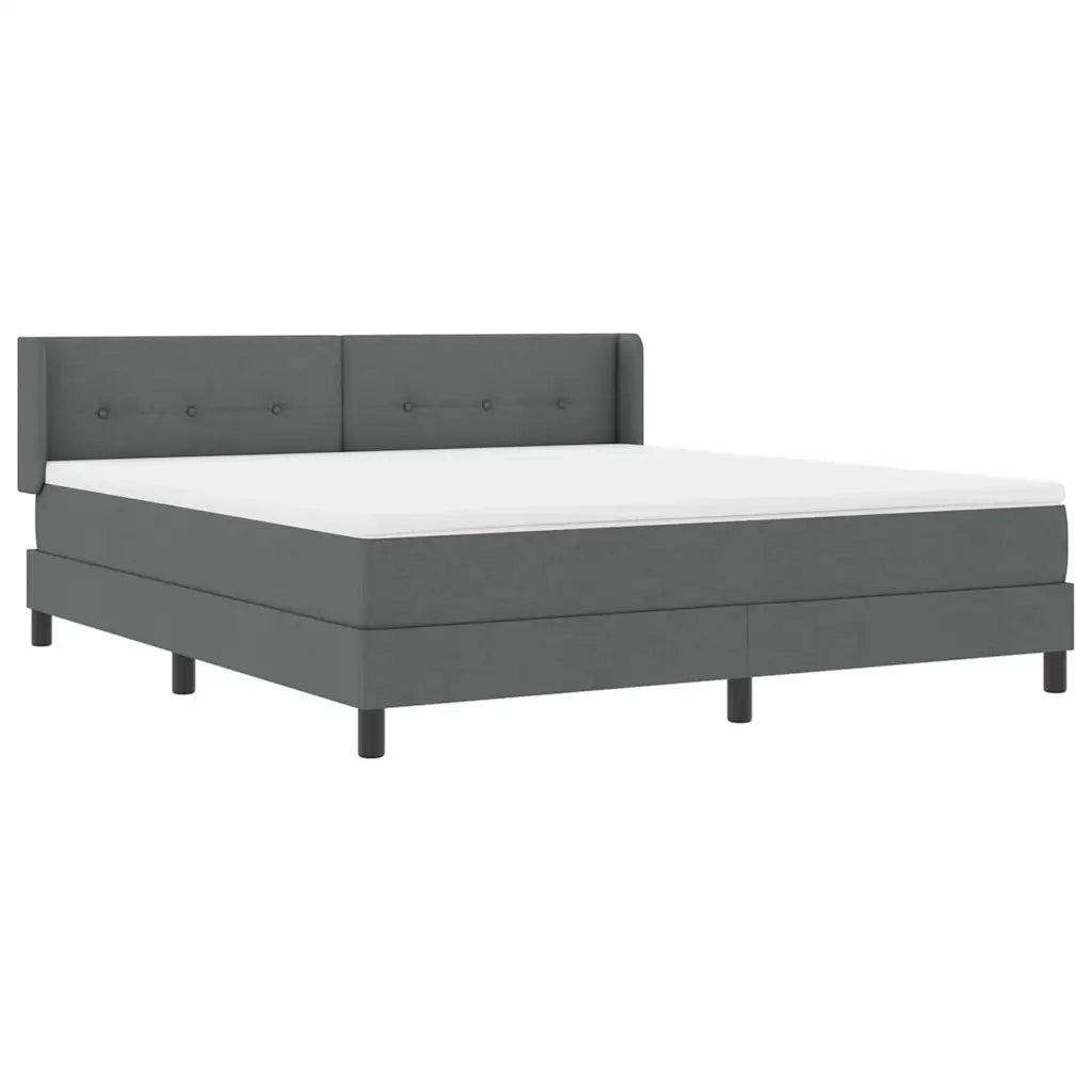 Letto a molle con testiera Grigio scuro 200 x 180 cm Tessuto 3341119