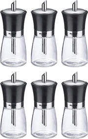 Doseggiasatore, contenuto: 6 dosaggi, contenuto: ogni 190 ml, vetro/acciaio inossidabile/plastica, nero, trasparente/nero/argento