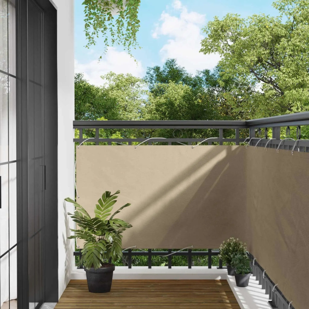 Schermo da balcone Beige 100 x 300 cm Tessuto Oxford