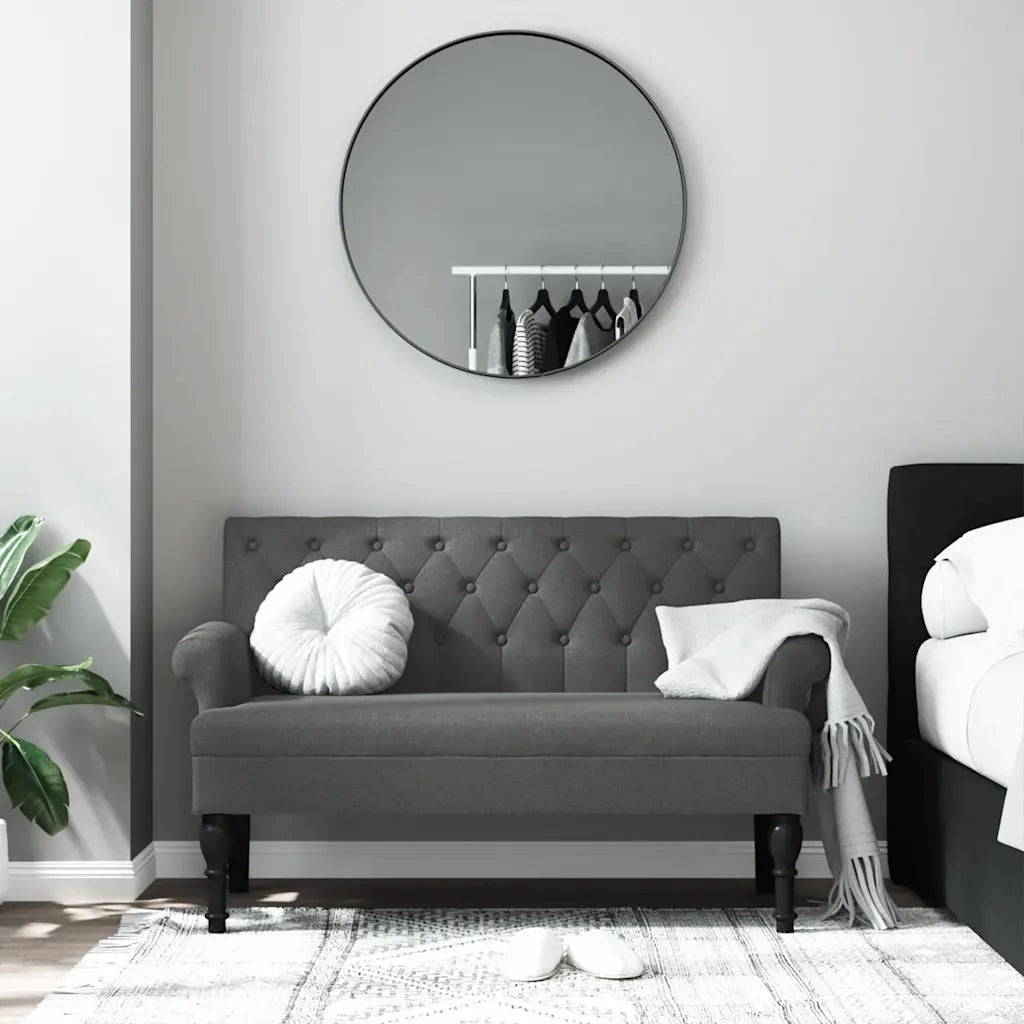 Panca con schienale grigio scuro 120x62x75,5 cm in tessuto CFW6990908