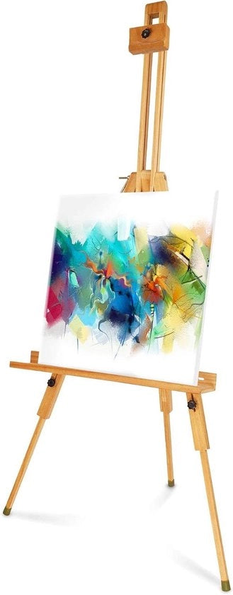 Scatola per dipingere in legno di betulla massello per tela fino a 80 cm - Scatola per dipingere portatile con angolo regolabile - Pieghevoli piedi in gomma antiscivolo - Scatola per dipingere leggera per campo