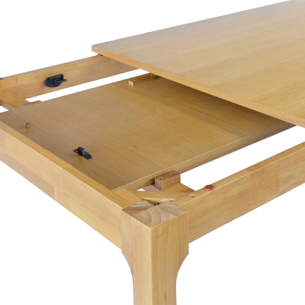 Tavolo da pranzo rettangolare allungabile in legno di hevea