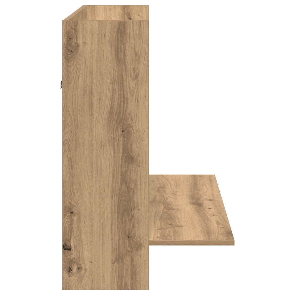 Scrivania a Muro in Rovere Artigianale 105x48x75 cm in Legno Ingegnerizzato