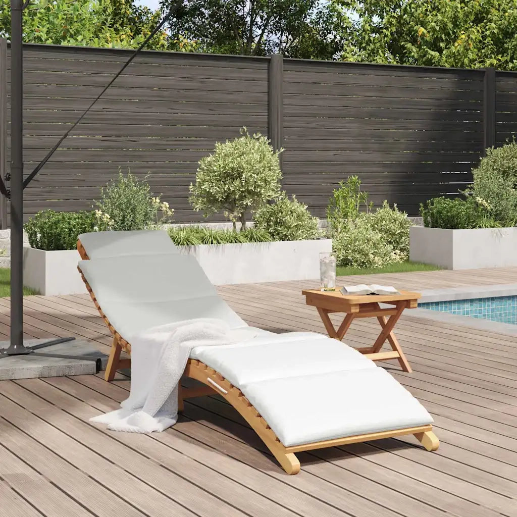 vidaXL Lettino da sole con cuscino Bianco crema 188 x 55 x 59 cm