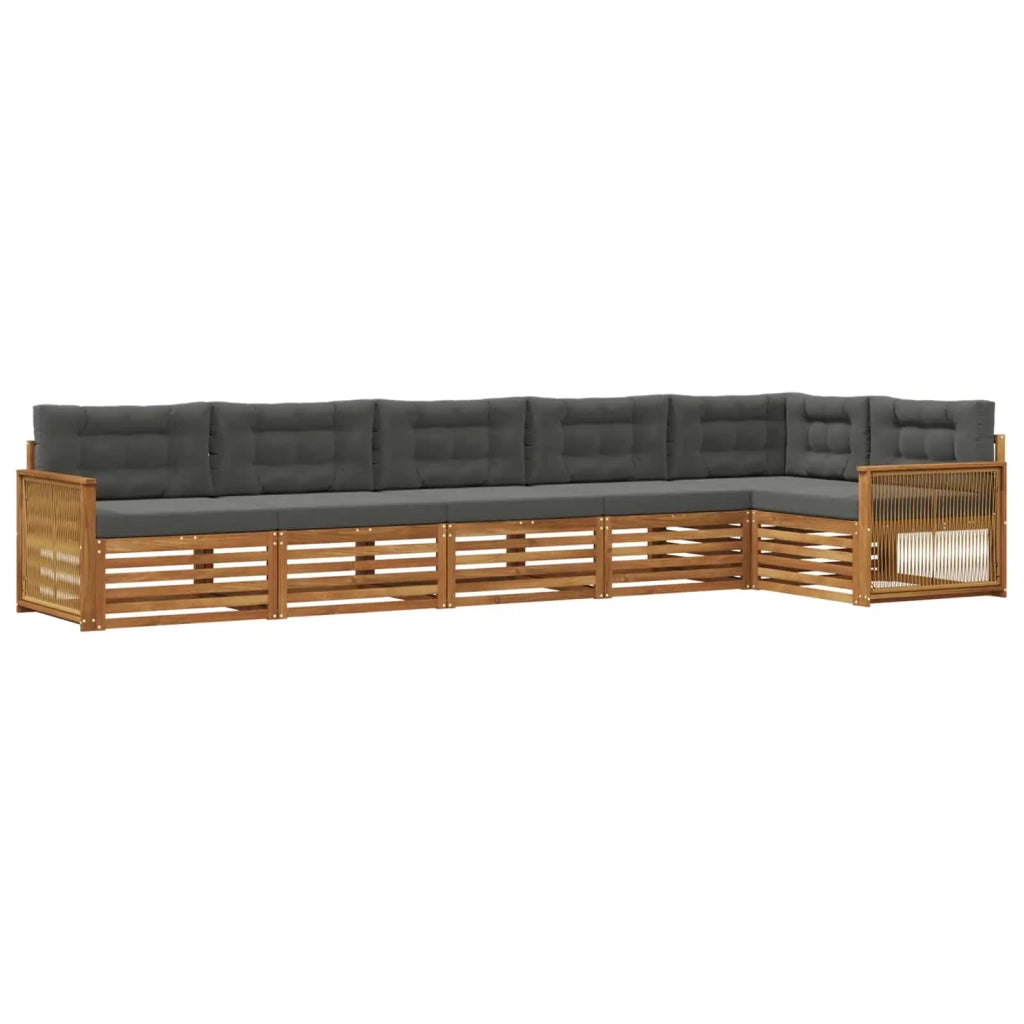 Set di divani da esterno 6 pz Naturale e Antracite 3383420