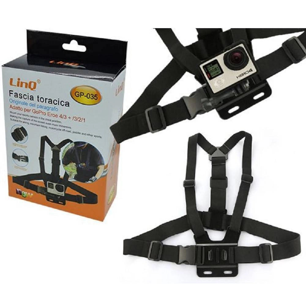 Trade Shop - Fascia Gopro Hero 4/3+/3/2/1 Supporto Torace Cintura Corpo Fibbia Cinghia Gp-035 -