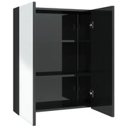 Armadietto a Specchio per Bagno | Armadio da bagno 60x15x75 cm MDF Nero Lucido