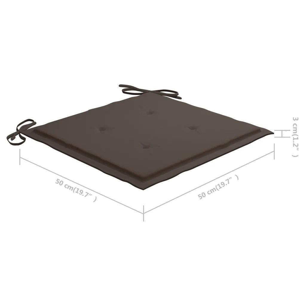 Sedie da Giardino 6 pz e Cuscini Grigio Talpa Massello di Teak 3073039