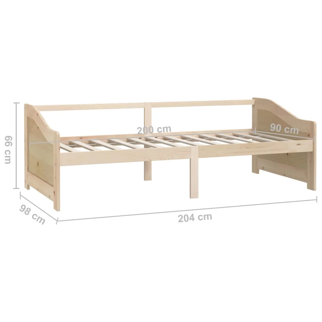 Divano Letto a 3 Posti in Legno Massello di Pino 90x200cm 322164