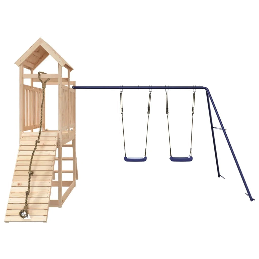 Altalene per parco giochi all'aperto scivolo altalene robuste giochi da giardino 313 x 248 x 214 cm legno di pino massiccio 02_0004816