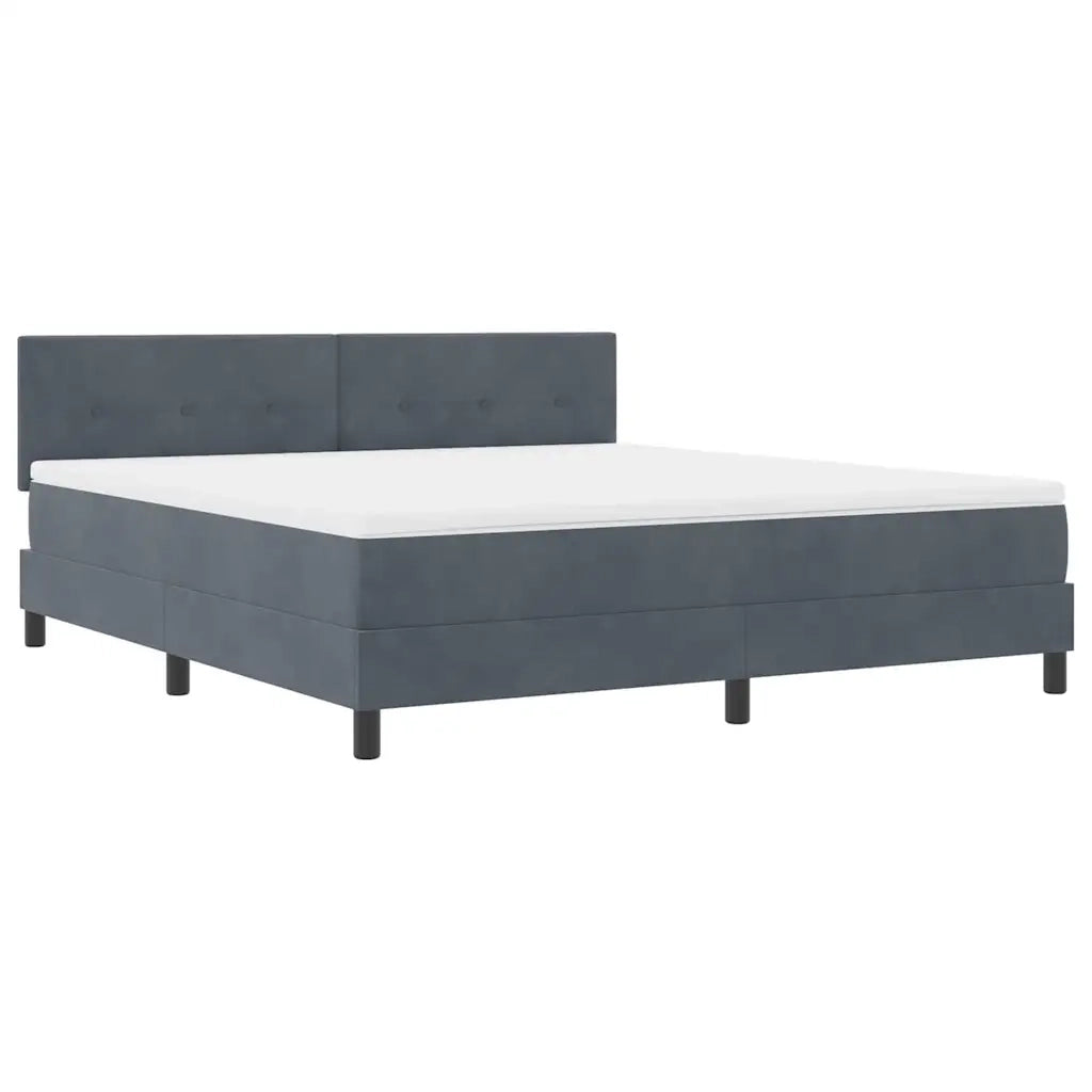 Letto a Sorgente LED con led Grigio scuro 180 x 200 cm Velluto 3342669