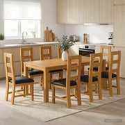 Set da pranzo 9 pz Nero Legno di Quercia Massello 3430415