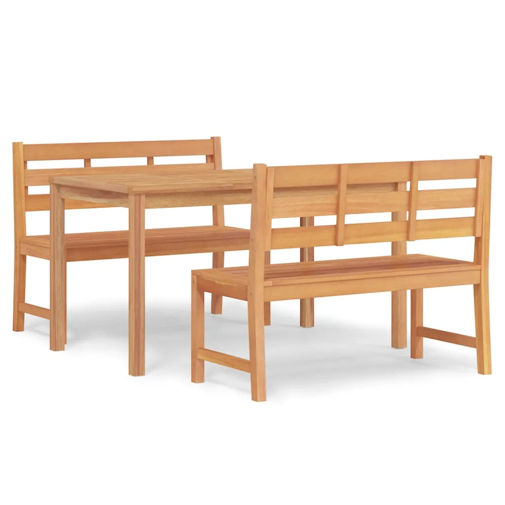 Set da Pranzo per Giardino 3 pz in Legno Massello di Teak 3157193