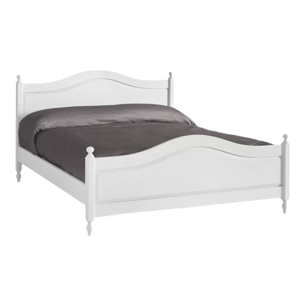 Letto matrimoniale classico shabby bianco 175x212x112 (6073) - Mobili 2G