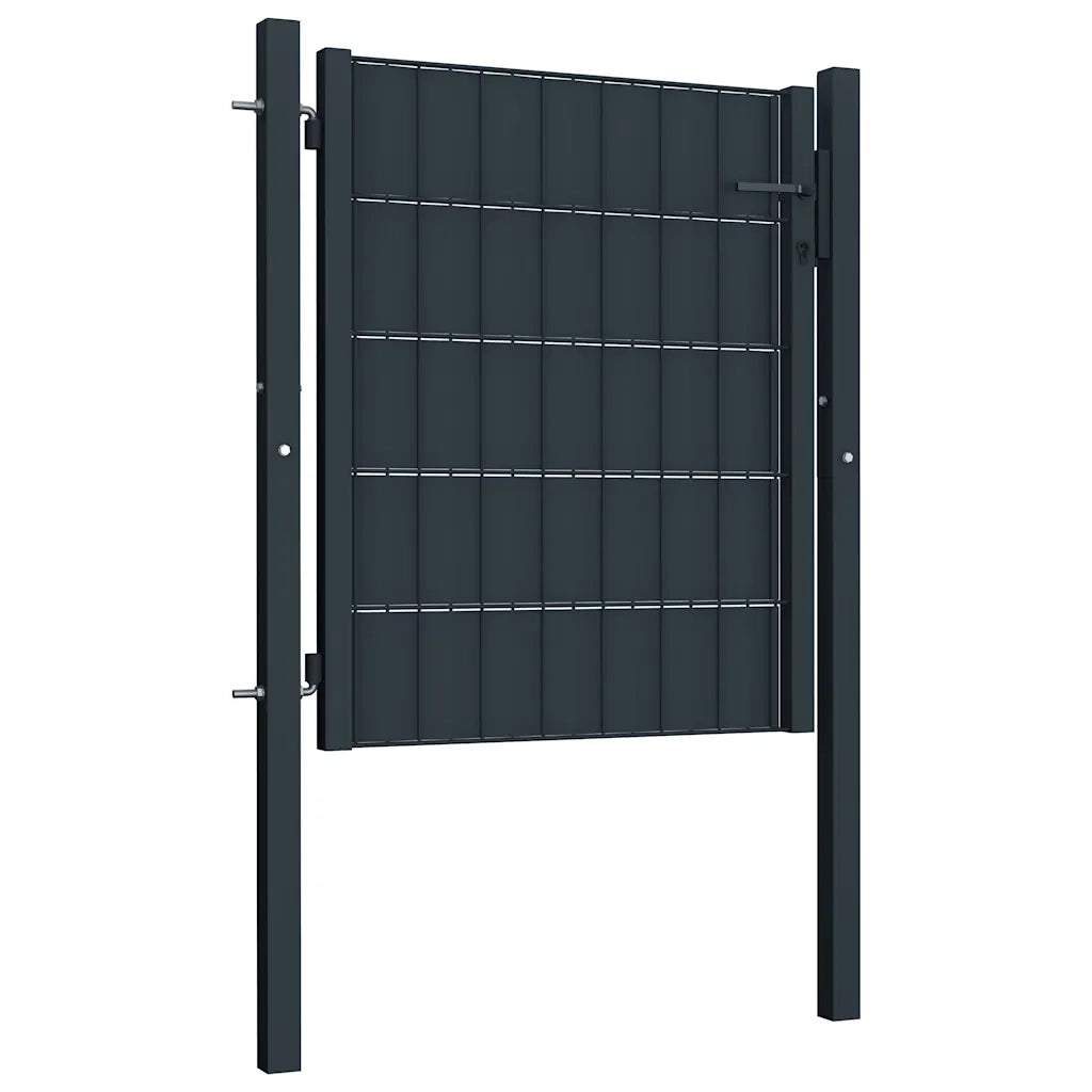 Cancello per Recinzione in PVC e Acciaio 100x100 cm Antracite CFW2608490
