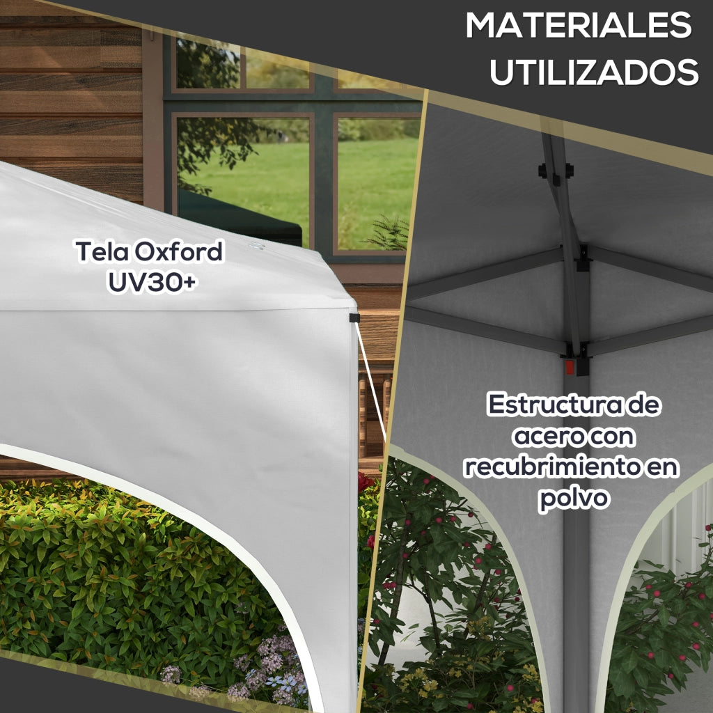 Gazebo da Giardino Pieghevole Regolabile ¨C zephmum ¨C Bianco
