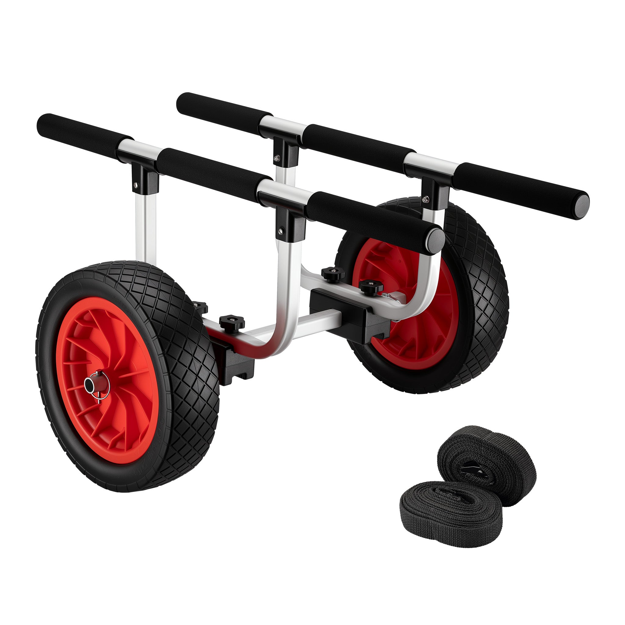 Carrello da trasporto in alluminio con ruote grandi in PU Ø 31 cm Larghezza regolabile Per kayak