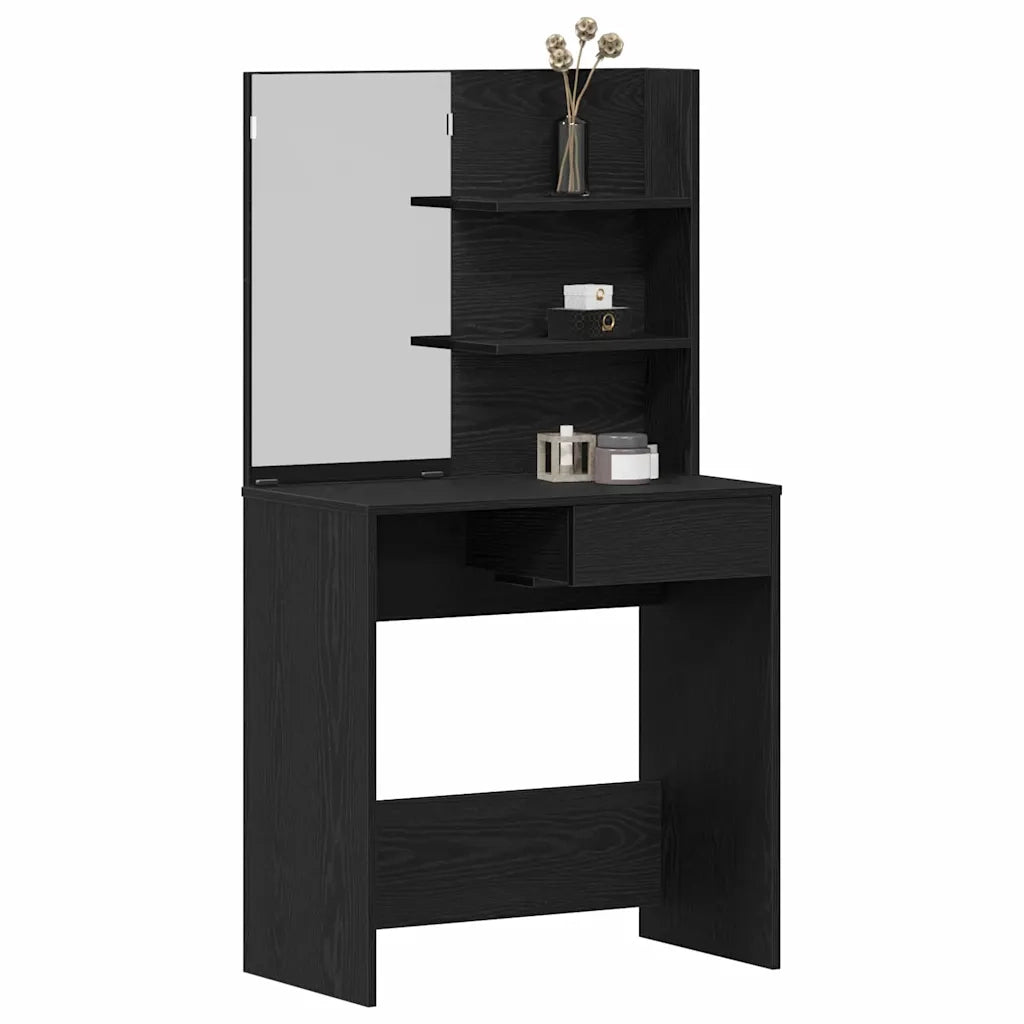 Tavolo da Trucco con cassetto Rovere Nero 74,5 x 40 x 141 cm CFW6819133