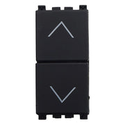 Pulsante Saliscendi Commutatore 2P 10A Tapparelle Colore Nero Compatibile Con Vimar Arke