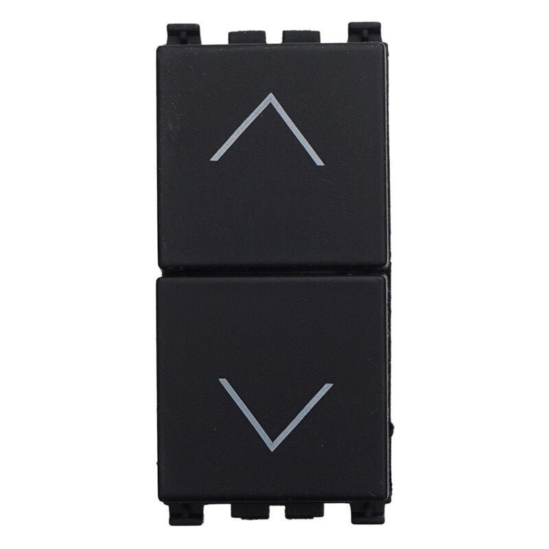 Pulsante Saliscendi Commutatore 2P 10A Tapparelle Colore Nero Compatibile Con Vimar Arke
