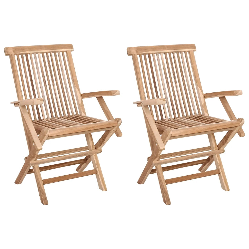 Sedia da giardino pieghevole 2 pcs Naturale 42028483