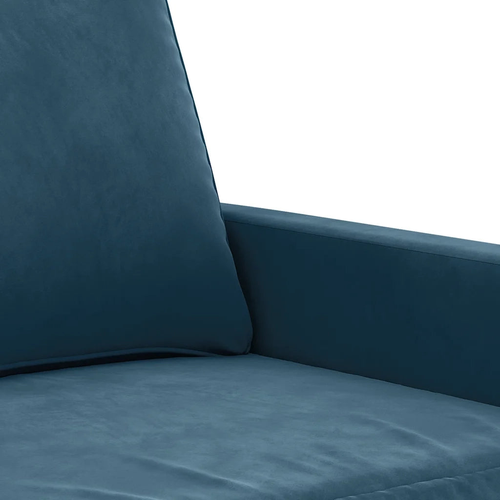 Divano a 2 Posti Blu 140 cm in Velluto 359208
