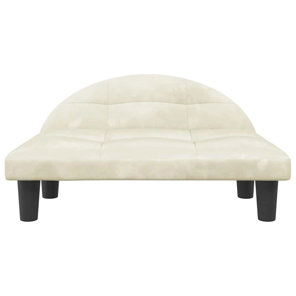 Cuccia per cani a forma di cesto comoda 70 x 52 x 30 cm velluto crema 02_0042899