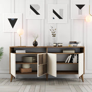 Madia Thuile, Credenza 2 Ripiani, 160x35x78h cm Bianco Crema