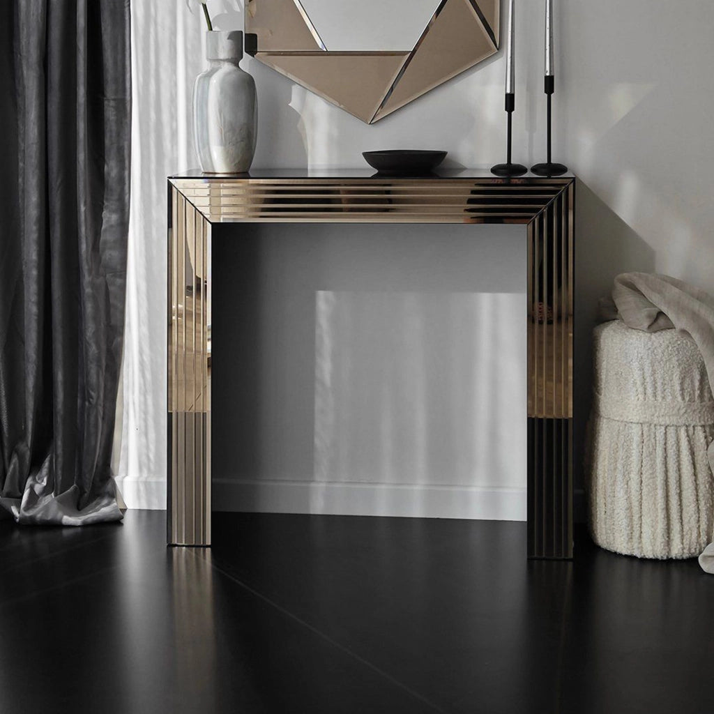 Ploaghe, Consolle Colore Ripiano Marrone, 91x30x85h cm Marrone Bronzo