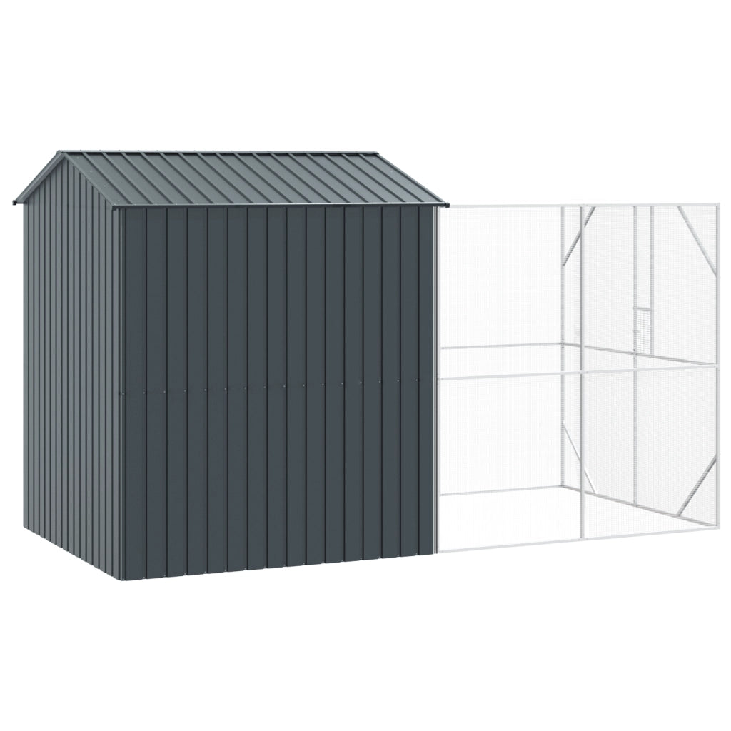 Aviario per Uccelli  con Estensione Anthracite 210x421x247 cm Acciaio