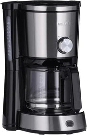 Caffettiera a stantuffo con filtro a macinatura - 10 tazze - acciaio inossidabile/nero