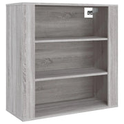 Mobiletto a muro pratico e multifunzionale da 80 x 33 x 80 cm con 3 ripiani in legno composito grigio 02_0048286