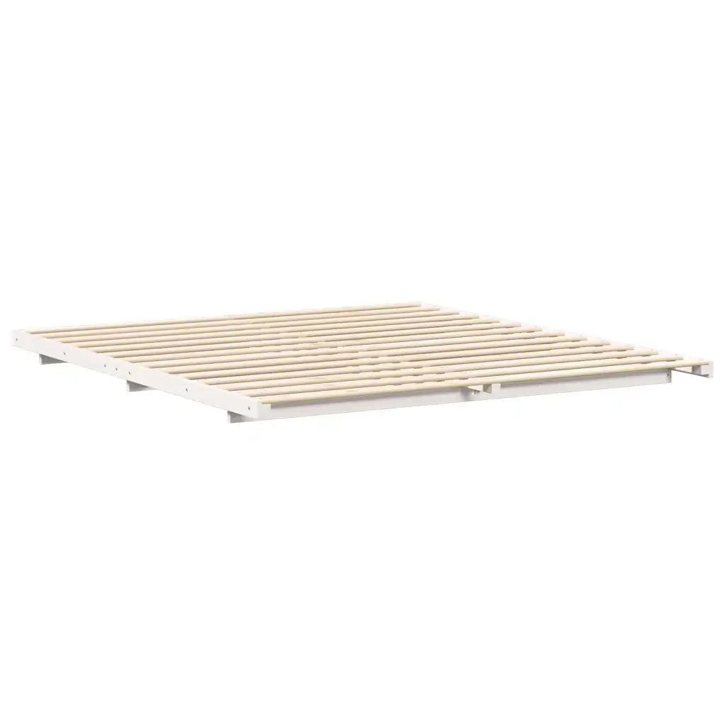 Struttura del letto Bianco 180 x 220 cm Pino massello 873137