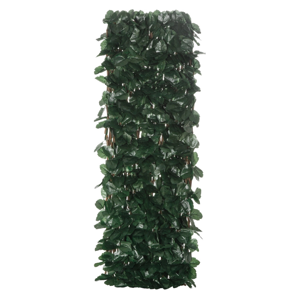 Arella Siepe Sintetica Artificiale a 2 Sezioni 200x100 cm da 356 Foglie di Edera Verde e Marrone