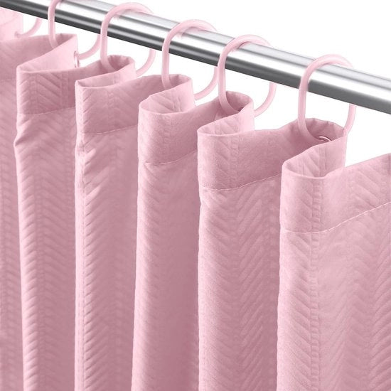 Douchegordijn in Telaio a Reticolo - Set di Persiane per Bagno con Hanger - 183 x 183 cm