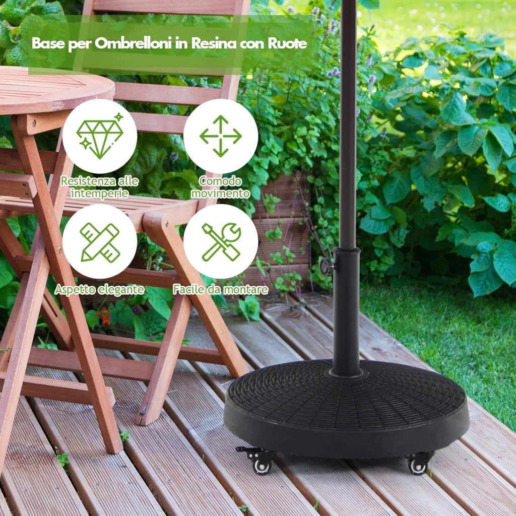 Base per Ombrellone in Resina da 46 cm, Base per Ombrellone Rotondo da 10 kg per Esterni, per Giardino, Spiaggia Piscina (Bronzo (modello5))