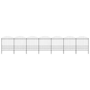 Recinzione da Giardino con Punta a Lancia in Acciaio 1172x200 cm Nero 277754