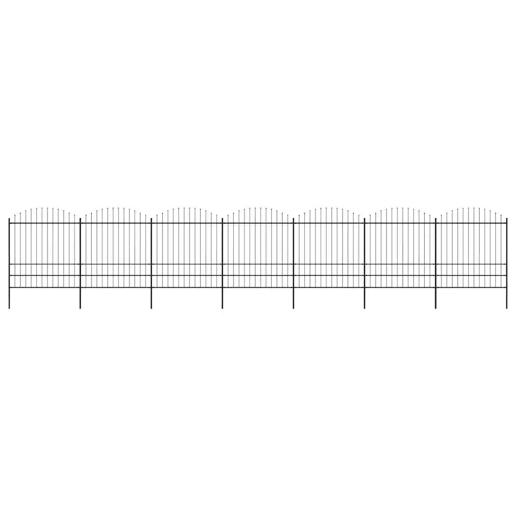 Recinzione da Giardino con Punta a Lancia in Acciaio 1172x200 cm Nero 277754