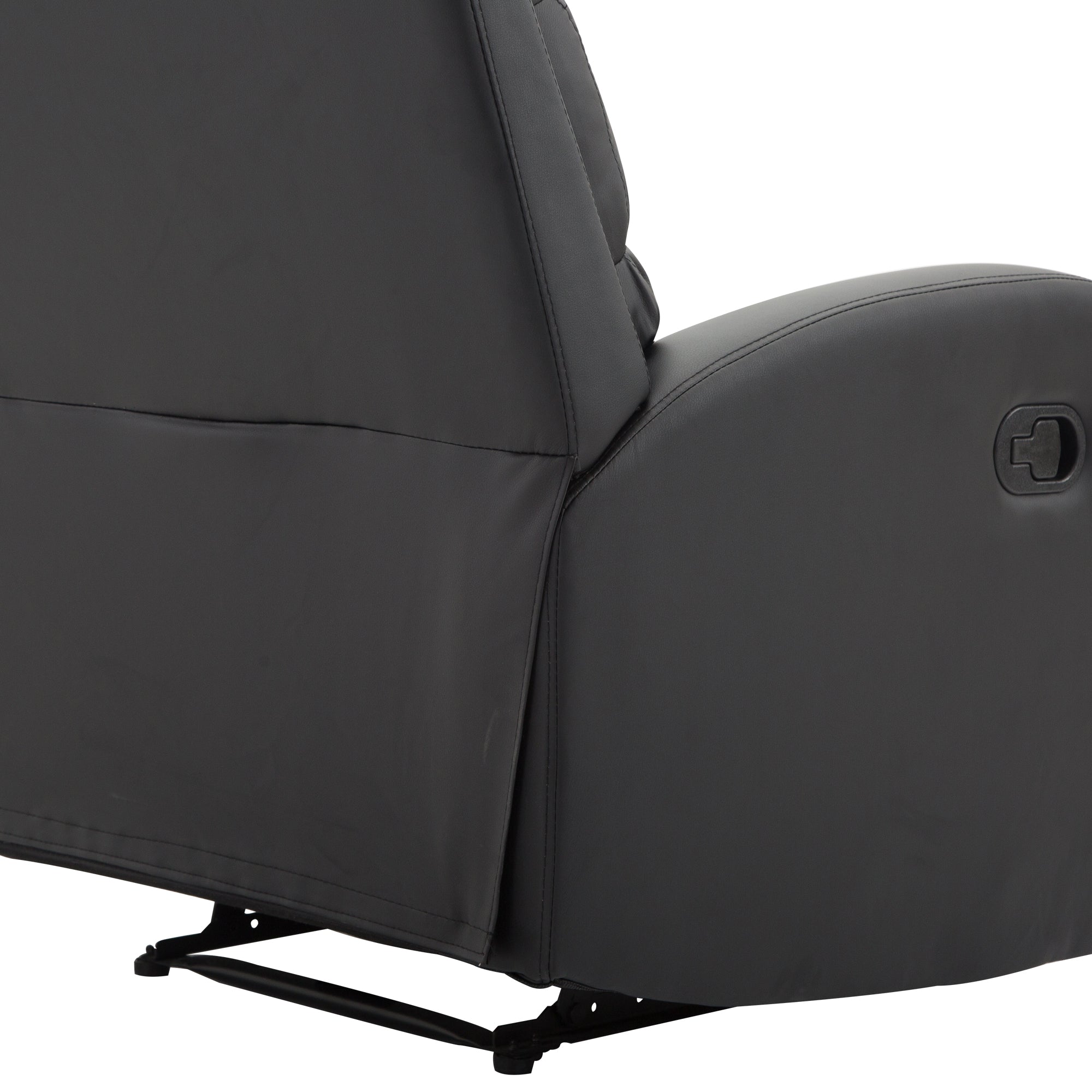 Poltrona Relax Reclinabile con Poggiapiedi in Similpelle Nera