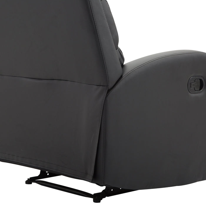 Poltrona Relax Reclinabile con Poggiapiedi in Similpelle Nera