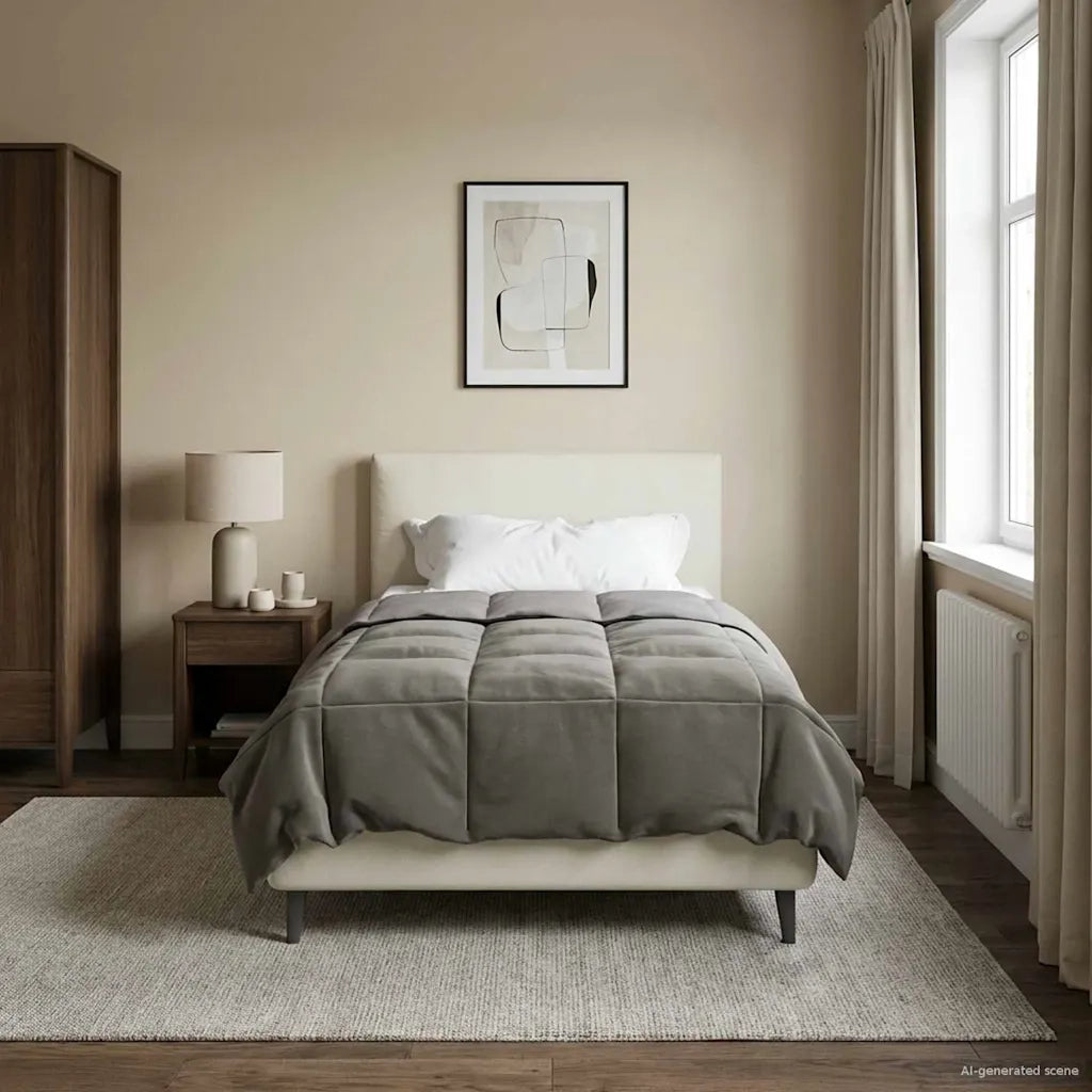 Duvet Invernale Grigio chiaro 135 x 200 cm Microfibra