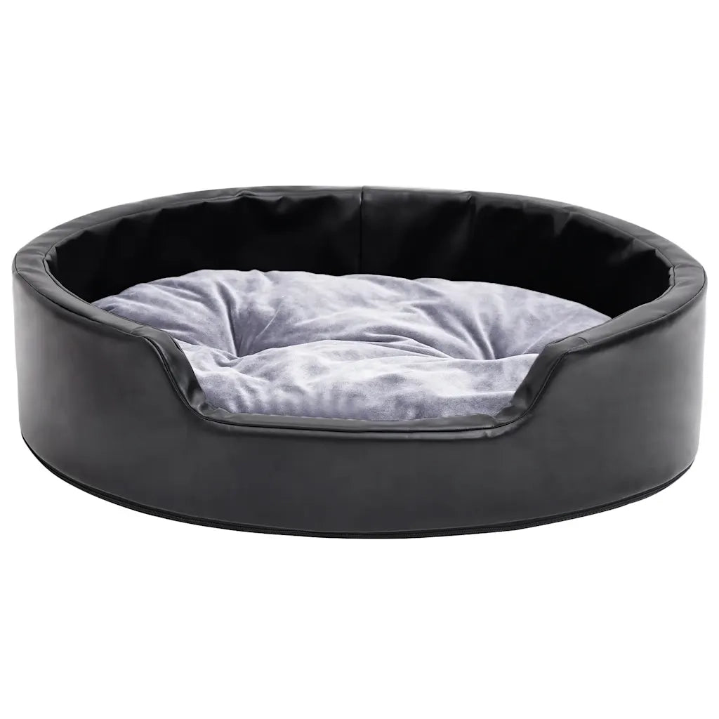 Lettino per Cani Nero e Grigio 69x59x19 cm Peluche e Similpelle CFW2601056
