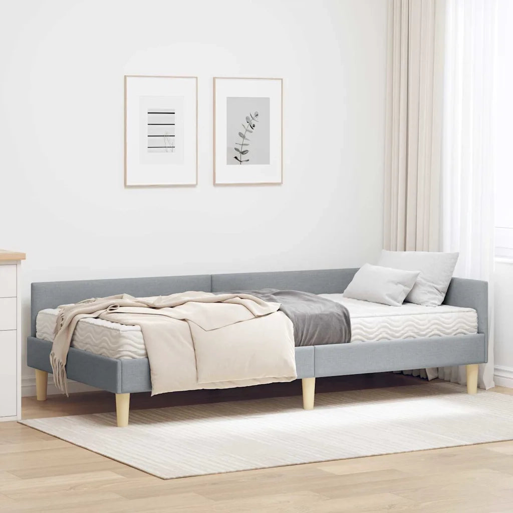 Struttura Letto Angolare con Materasso 2 pz-Giroletto con materasso Grigio chiaro 131984