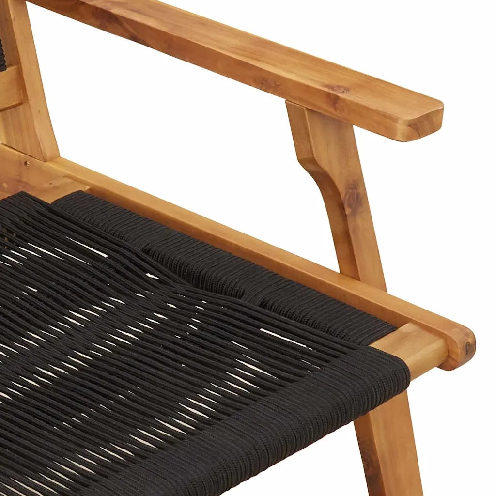 Sedie da Giardino con Tavolo 3 pcs Nero 3214437