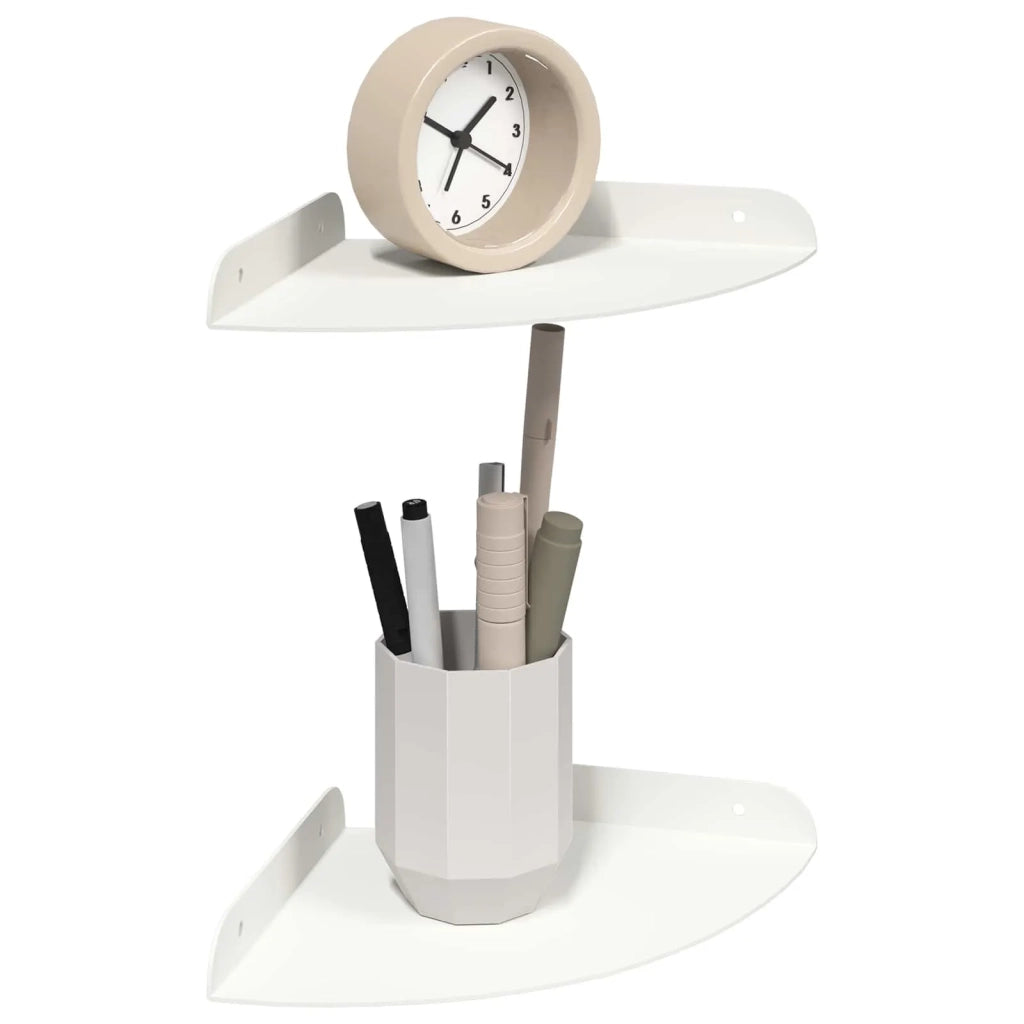 Mensola sospesa con lo scaffale 2 pcs Bianco 18 x 18 x 2 cm 8004096