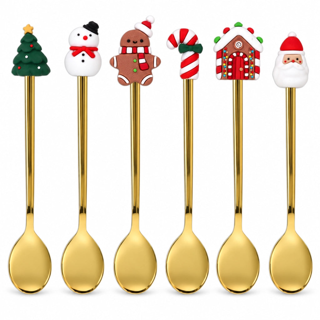 Set 6 Cucchiaini Tè Caffè Natale Tognana Jingle Bites Gold
