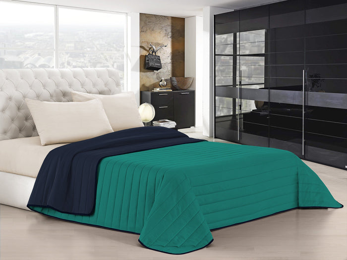 Trapuntino Doubleface Singolo 100gr Acqua/Blu Scuro