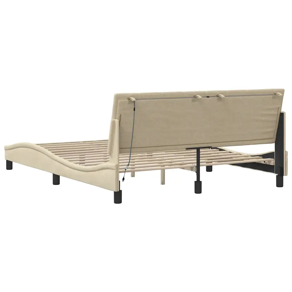 Giroletto senza Materasso Hanko Crema 160x200 cm in Tessuto 3310473