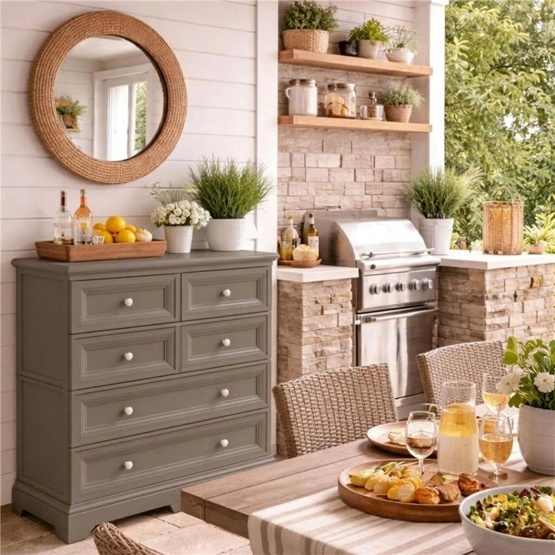 CASSETTIERA 6 CASSETTI WENGÉ 79X43X85,5 CM – MOBILE ORGANIZZAZIONE CASA CON 4 CASSETTI PICCOLI E 2 GRANDI PER ZONA GIORNO E INGRESSO