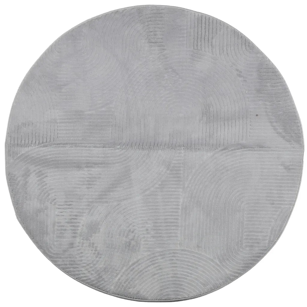 Tappeto IZA a Pelo Corto con Aspetto Scandinavo Grigio Ø 120 cm 375459